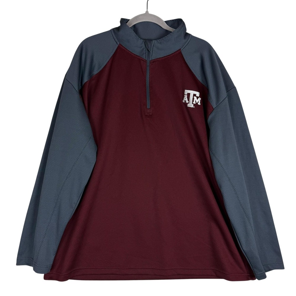 Texas A&M Aggies Shirt Mens 2XL Red NCAA Football Knights Apparel 1/4 Zip